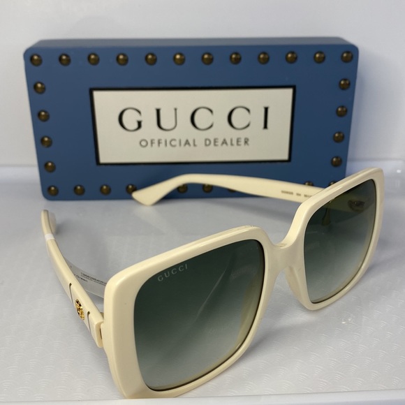 💯 - Gucci Cream/Grey Gradient GG0632S Square Sunglasses - Picture 5 of 15